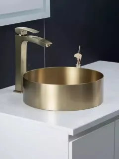 Накладная раковина Gappo GX101-3 40 см золотой сатин